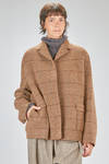giacca al fianco, ampia, in maglia tweed di lana, cachemire, yak, nylon ed elastan - BOBOUTIC 