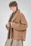 giacca al fianco, ampia, in maglia tweed di lana, cachemire, yak, nylon ed elastan - BOBOUTIC 