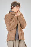 giacca al fianco, ampia, in maglia tweed di lana, cachemire, yak, nylon ed elastan - BOBOUTIC 