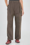 wide trousers in heavy and washed cotton twill - CINI 