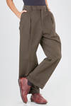 wide trousers in heavy and washed cotton twill - CINI 