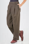 wide trousers in heavy and washed cotton twill - CINI 