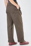 wide trousers in heavy and washed cotton twill - CINI 