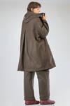knee length coat, oversize, in heavy melange new wool felt - CINI 