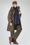 knee length coat, oversize, in heavy melange new wool felt - CINI 