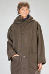 knee length coat, oversize, in heavy melange new wool felt - CINI 