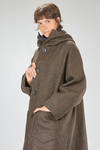 knee length coat, oversize, in heavy melange new wool felt - CINI 