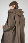 knee length coat, oversize, in heavy melange new wool felt - CINI 