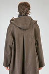 knee length coat, oversize, in heavy melange new wool felt - CINI 