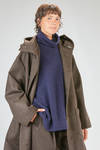 knee length coat, oversize, in heavy melange new wool felt - CINI 