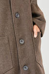 knee length coat, oversize, in heavy melange new wool felt - CINI 