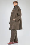 knee length coat, oversize, in heavy melange new wool felt - CINI 