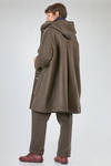 knee length coat, oversize, in heavy melange new wool felt - CINI 