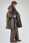 knee length coat, oversize, in heavy melange new wool felt - CINI 