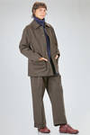 giacca/camicia lunga e dritta in twill pesante di cotone - CINI 