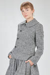 giacca al fianco, asimmetrica, in tweed sfumato di lana e nylon - COMME des GARÇONS - COMME des GARÇONS 