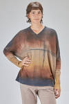 maglia lunga e ampia in garza rasata di cachemire stampata - F-CASHMERE by FISSORE 