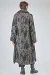 cappotto lungo e ampio in spinato con macchie devoré di lana vergine, alpaca, mohair, poliammide, lana e fettuccia in cotone - FORME D' EXPRESSION 