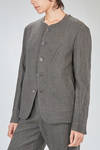 long and straight jacket, in embossed new wool and silk gauze - FORME D' EXPRESSION 