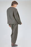 long and straight jacket, in embossed new wool and silk gauze - FORME D' EXPRESSION 