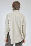 camicia lunga, ampia e asimmetrica, in seersucker lavato e goffrato di cotone ed elastan - FORME D' EXPRESSION 