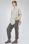 camicia lunga, ampia e asimmetrica, in seersucker lavato e goffrato di cotone ed elastan - FORME D' EXPRESSION 