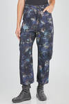 pantalone 5 tasche in denim brillante di cotone e poliestere con stampa paisley - FORME D' EXPRESSION 