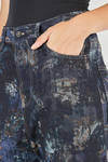 pantalone 5 tasche in denim brillante di cotone e poliestere con stampa paisley - FORME D' EXPRESSION 