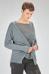 cardigan lungo e ampio in maglia rasata leggera di cachemire e seta - ISABEL BENENATO 