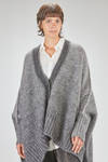 cardigan lungo e over in maglia pesante e sfumata di superkid mohair, lana, poliammide ed elastan - ISABEL BENENATO 