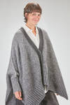 cardigan lungo e over in maglia pesante e sfumata di superkid mohair, lana, poliammide ed elastan - ISABEL BENENATO 