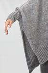 cardigan lungo e over in maglia pesante e sfumata di superkid mohair, lana, poliammide ed elastan - ISABEL BENENATO 