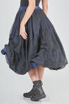 gonna longuette, ampia, in taffetas e in tulle di seta lavata - LUSSI 