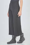 wide trousers in woven look merino wool knit - LUSSI 