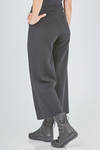 wide trousers in woven look merino wool knit - LUSSI 