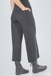 wide trousers in woven look merino wool knit - LUSSI 