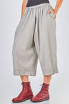 short and wide trousers in washed wool and polyamide crêpe - MANUELLE GUIBAL 