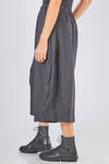 short and wide trousers in washed wool and polyamide crêpe - MANUELLE GUIBAL 