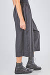 short and wide trousers in washed wool and polyamide crêpe - MANUELLE GUIBAL 
