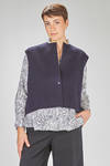 short and wide gilet in soft hand wool, polyester and cashmere sallia - MANUELLE GUIBAL 