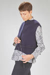 short and wide gilet in soft hand wool, polyester and cashmere sallia - MANUELLE GUIBAL 