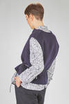 short and wide gilet in soft hand wool, polyester and cashmere sallia - MANUELLE GUIBAL 