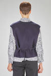 short and wide gilet in soft hand wool, polyester and cashmere sallia - MANUELLE GUIBAL 