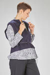 short and wide gilet in soft hand wool, polyester and cashmere sallia - MANUELLE GUIBAL 