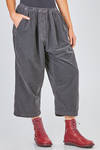 wide trousers, in washed cotton vertical wale corduroy - MANUELLE GUIBAL 