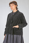 hip-length jacket, wide, in washed cotton vertical wale corduroy - MANUELLE GUIBAL 