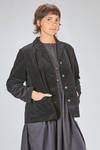 hip-length jacket, wide, in washed cotton vertical wale corduroy - MANUELLE GUIBAL 