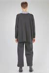 long and wide sweater in plain wool stitch - MANUELLE GUIBAL 