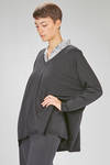 long and wide sweater in plain wool stitch - MANUELLE GUIBAL 