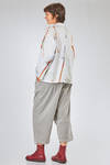 long and wide shirt in washed and printed cotton popeline - MANUELLE GUIBAL 